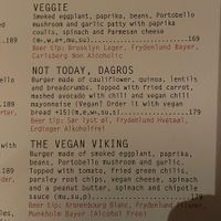 Vegan and vegetarian menu at Dognvill Bar and Burger in Stavanger