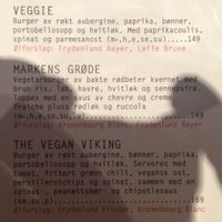 veg meny at Dognvill Bar and Burger in Stavanger
