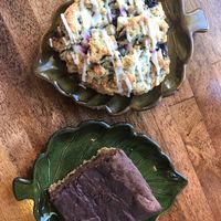 Blueberry scone and cookie dough brownie  at Sweet Alchemy Bakery and Cafe in Essex Junction