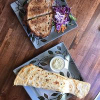 Seitan reuban and Indian dosa with coconut chutney at Sweet Alchemy Bakery and Cafe in Essex Junction