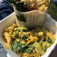 mac & cheeze + burrito. yum yum yum. at Sweet Alchemy Bakery and Cafe in Essex Junction