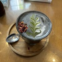 black matcha   at Farm Girl Cafe in West London