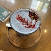 blue matcha   at Farm Girl Cafe in West London