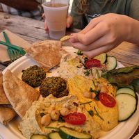Sample plate at Hippy Chick Hummus in Frederick