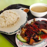 Roasted chicken rice set at Li Wei Vegetarian 笠维素食 in Northeast Singapore