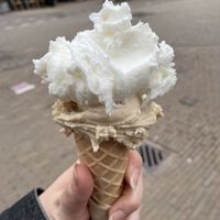 Cone with lemon and hazelnut  at Massimo Gelato - De Pijp in Amsterdam