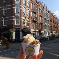 vegan nocciola & pistacchio. at Massimo Gelato - De Pijp in Amsterdam