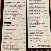 Carta enero 2023  at Pizzeria Trozo in Bilbao