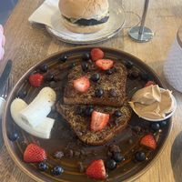 French toast and the mushroom burgerr  at Fitz Cafe in Wagga Wagga