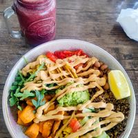 Mexican bowl and Acai berry smoothie at Fitz Cafe in Wagga Wagga