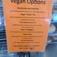 Vegan options at Heritage Pies & Pastries in Goolwa