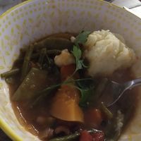 Veg casserole with mash at No 18 Cafe in Swansea