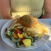 Tofish and chips  at No 18 Cafe in Swansea