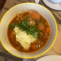 Root Vegetable Casserole with cheezy mash at No 18 Cafe in Swansea