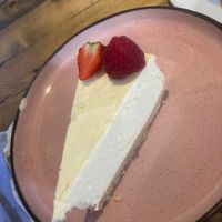 Vanilla cheezecake  at No 18 Cafe in Swansea