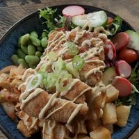Panko Tofu bowl at No 18 Cafe in Swansea