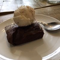 Brownie and Ice Green ice cream  at No 18 Cafe in Swansea