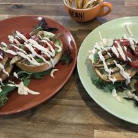 vegan tempeh bagel! at Cafe Essen in Canberra