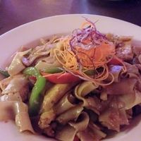 vegan drunken noodle with organic tofu at Aloy Thai Cuisine in Boulder