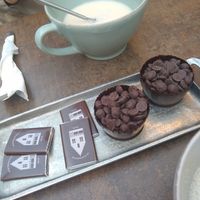 Classic hot chocolate with almond milk at The Old Chocolate House in Bruges