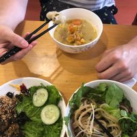 The local food dish, mock meats and dumpling soup - all delicious  at Nhat Da in Hoi An