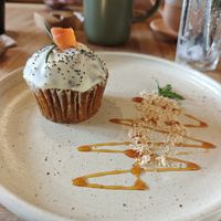 Carrot cupcake/muffin — yummy at Consulado Vegetal in Jardin