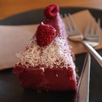 Cheese cake at Street Organics in Takapuna