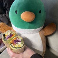 Duck approved and a solid serving size!  at Street Organics in Takapuna