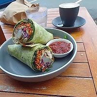 vegan wrap at Street Organics in Takapuna