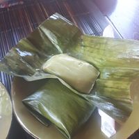 Logo sari (banana in coconut flan) at Catur'z Coffee Club in 