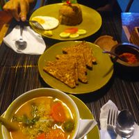 curry, tempeh and nasi goreng at Catur'z Coffee Club in 