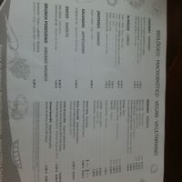 Menu with prices at b macro in Porto