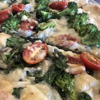 Vegan speciality pizza at Tiga's Artisan Pizzeria in Medford