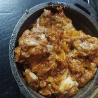 Queso fundido con chorizo at Por Siempre Vegana Vol II in Mexico City