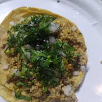 Taco de seitán at Por Siempre Vegana Vol II in Mexico City