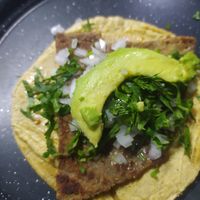 Taco milanesa at Por Siempre Vegana Vol II in Mexico City