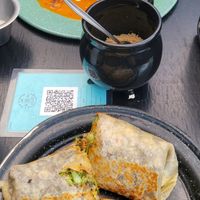 Burrito and enchiladas at Por Siempre Vegana Vol II in Mexico City
