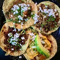Vegan tacos - variety. The ‘Big Tlacuache’ is on the bottom right and was incredible!🔥  #Veganuary at Por Siempre Vegana Vol II in Mexico City
