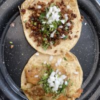 Sudadero and Chicharrones Verde tacos  at Por Siempre Vegana Vol II in Mexico City