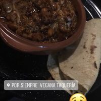 Chorizo de garbanzo con queso de alemendras at Por Siempre Vegana Vol II in Mexico City