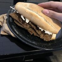 Torta de milanesa at Por Siempre Vegana Vol II in Mexico City