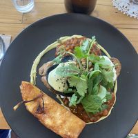 Totally baked beans with potato rosti  at Pixie and the Hawk in Torrensville