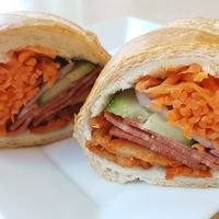 Vegan bacon banh mi! Yum!  at CAFFIEND in Greensborough