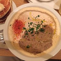 Hummus and fava beans at Hummus Bar - Hollan Erno in Budapest