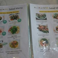 Labelled vegan salads at Salad Memory in Phuket