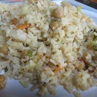 basmati rice with exotic vegetables (vegan) at Mensacafe in Saarbrucken