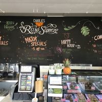 wall board at Charlie's Raw Squeeze in Clayfield