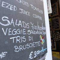 Menu con opzione vegana  at Pan e Vin in Corniglia