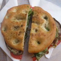 Vegan sandwich at Pan e Vin in Corniglia