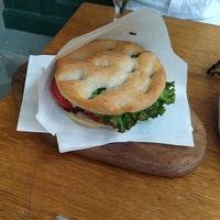 super vegan with white focaccia at Lunch Box in Vernazza